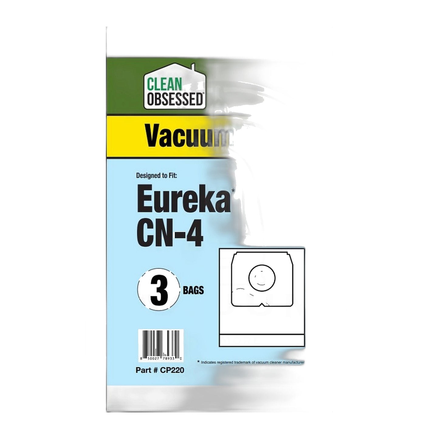 Clean Obsessed Type CN-4 Micro Paper Vacuum Bags for Eureka (3-Pack)