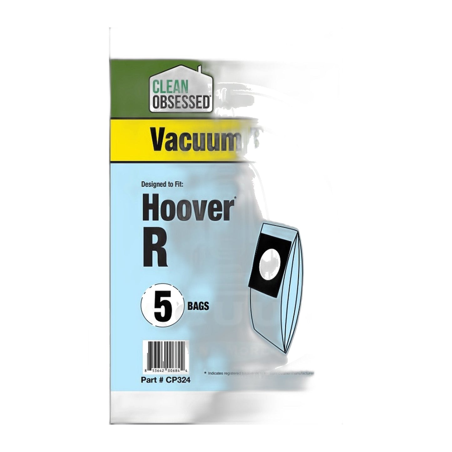 Clean Obsessed Hoover Type R Micro Filtration Vacuum Bags, 5-Pack
