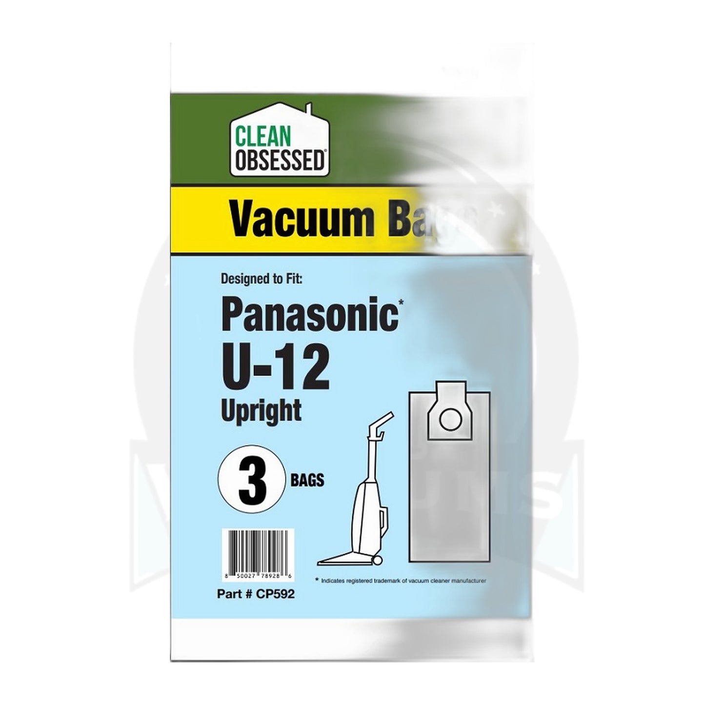 Clean Obsessed Panasonic Type U-12 Micro Paper Vacuum Bags (3-Pack)