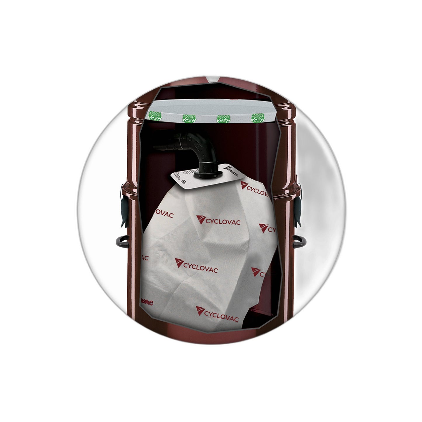Trovac Heavy-Duty Central Vacuum Bags, 5.3 gal, Set of 3 with Carbon Dust Filter