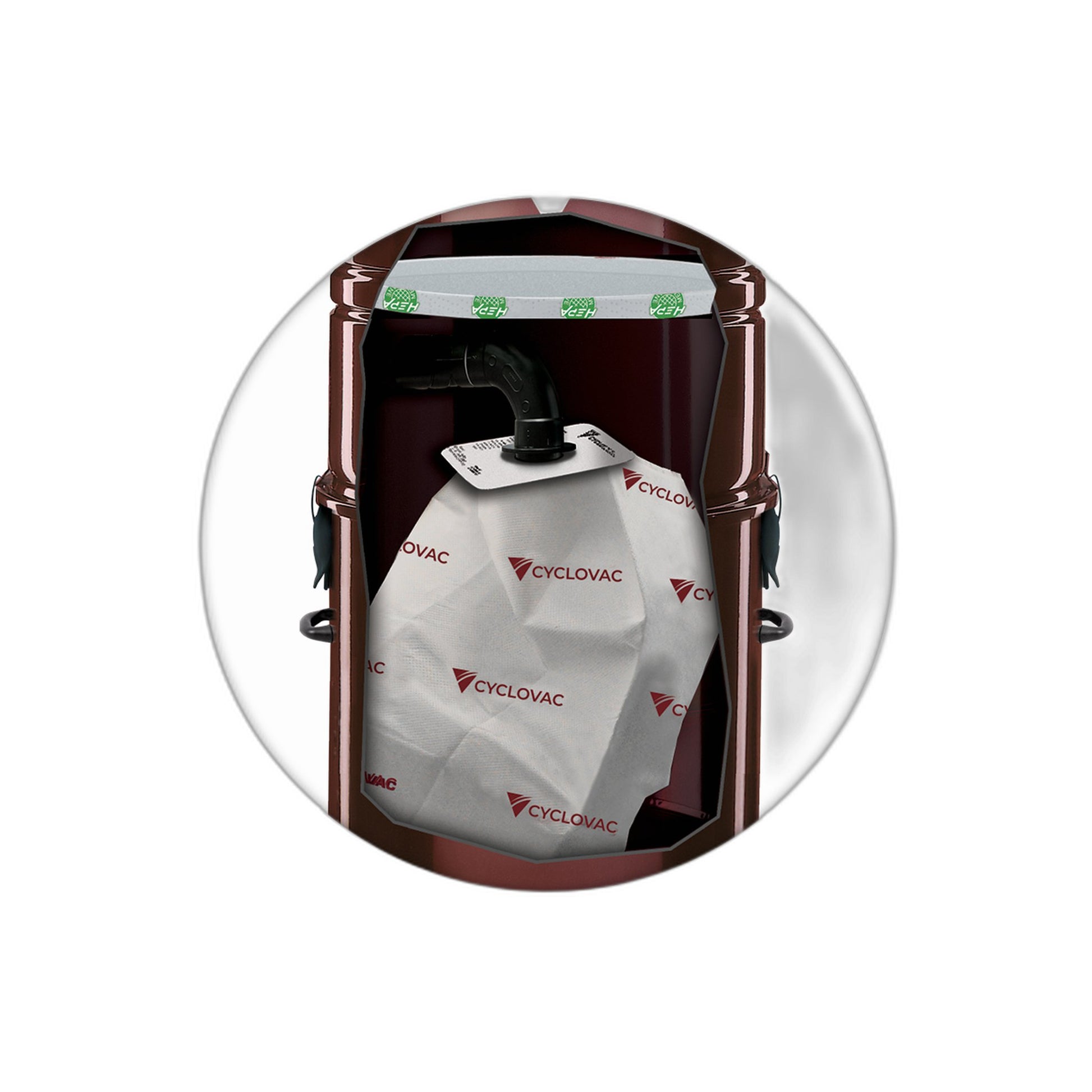 Trovac Heavy-Duty Central Vacuum Bags, 5.3 gal, Set of 3 with Carbon Dust Filter