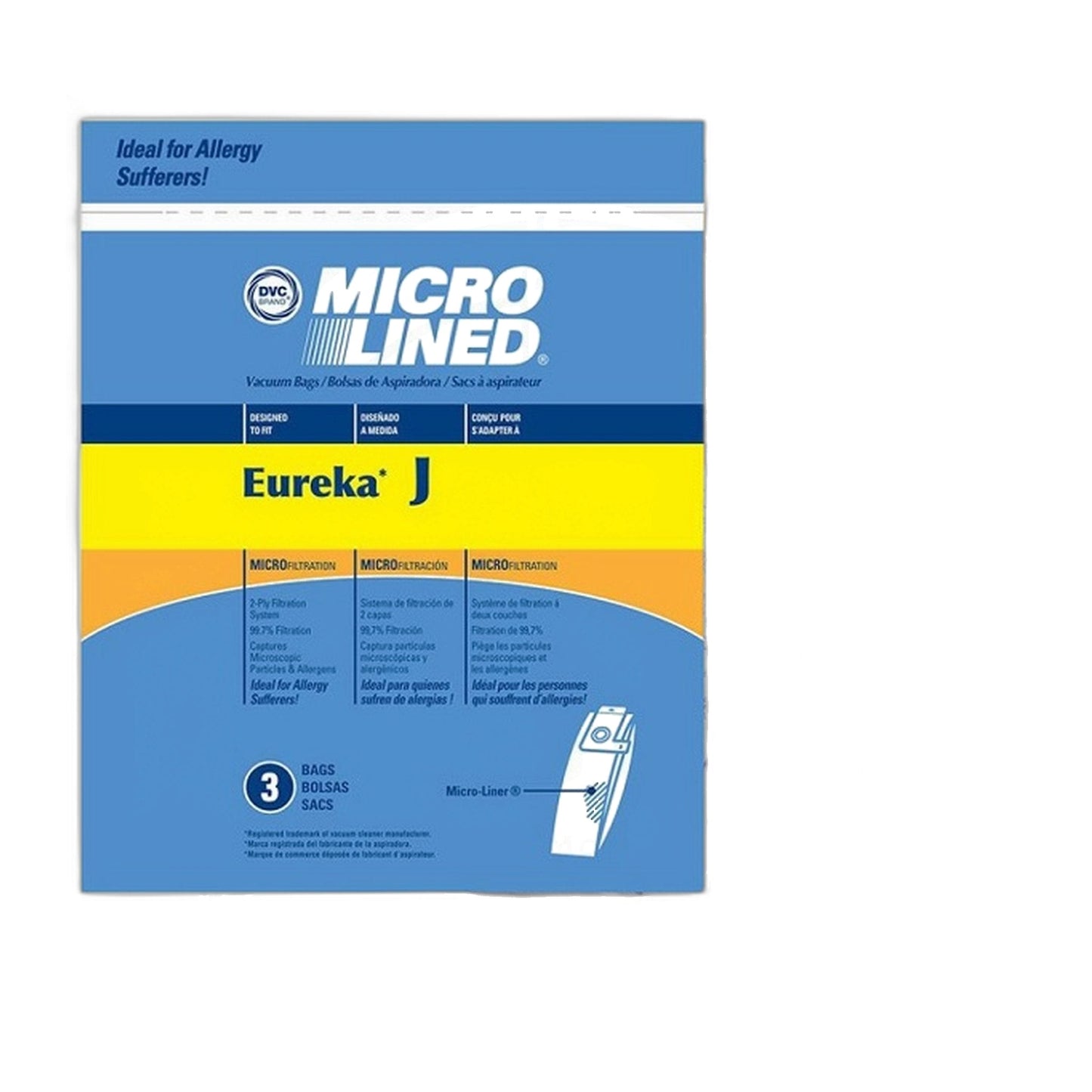 Eureka Type J Micro-Filtration Vacuum Bags, 3-Pack (DVC)