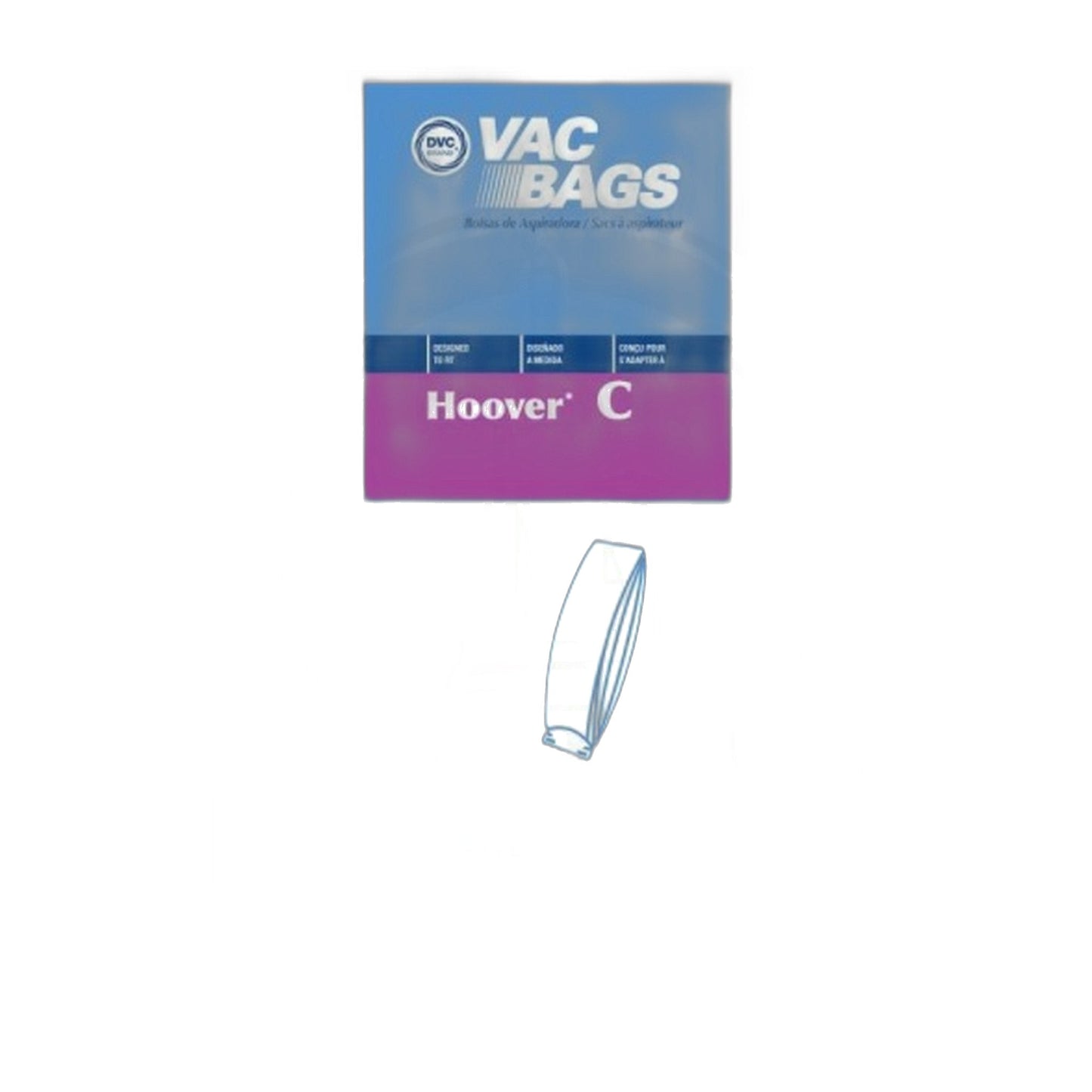 Hoover Type C DVC Single-Wall Paper Vacuum Bags, 4-Pack