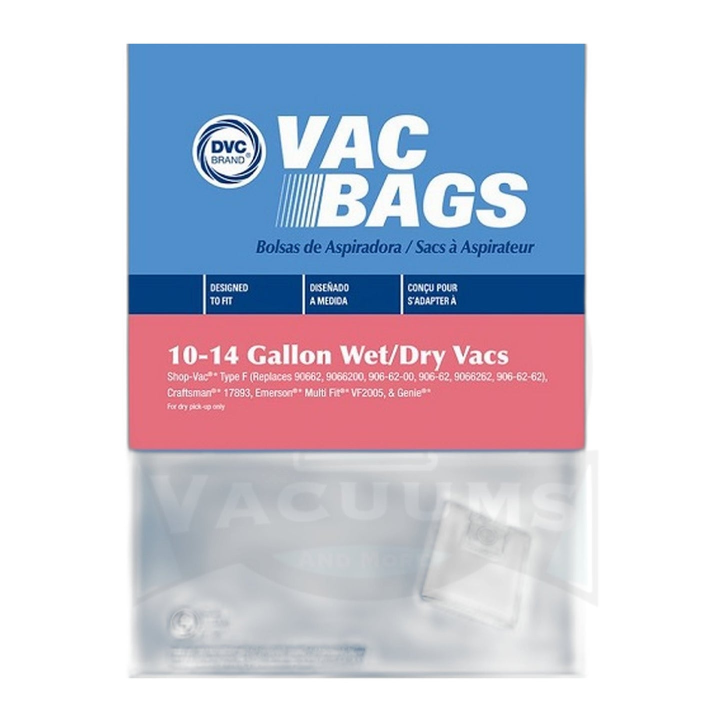 DVC Collection Bags for Shop Vac 10-14 Gallon Wet/Dry Vacuums, 3-Pack