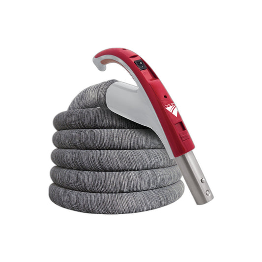 CycloVac SoftTouch Central Vacuum Hose, 24V On/Off Handle with Button Lock