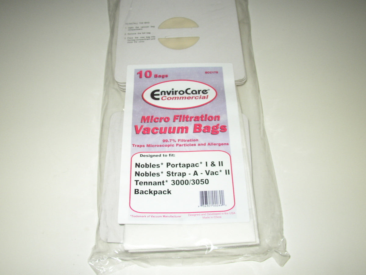EnviroCare ECC175 Backpack Vacuum Bags, 10-Pack
