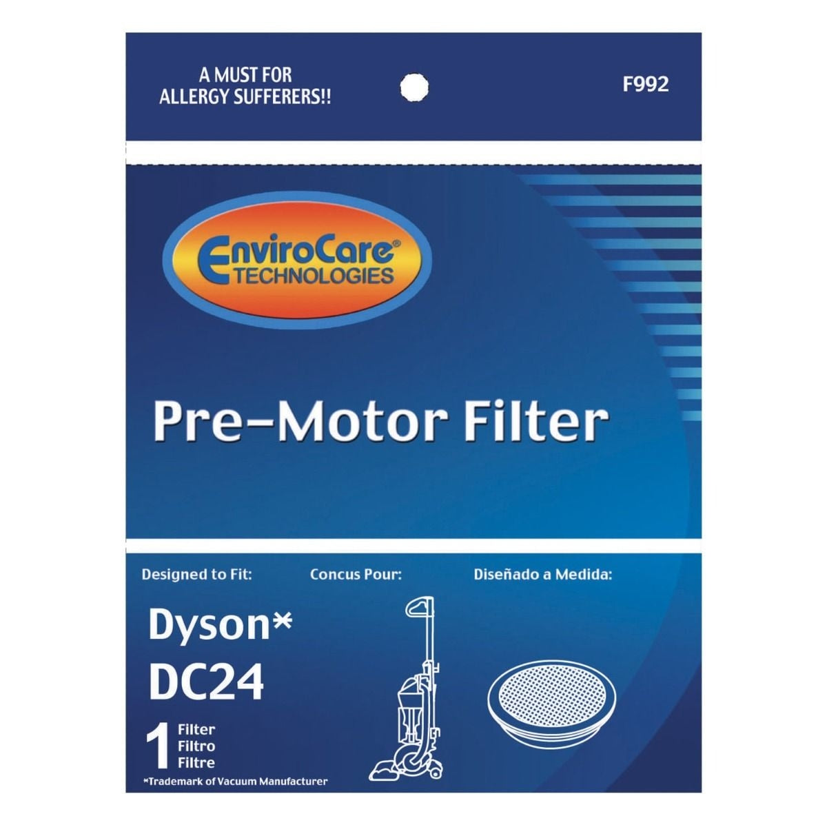 EnviroCare F992 Washable Pre-Filter for Dyson DC24