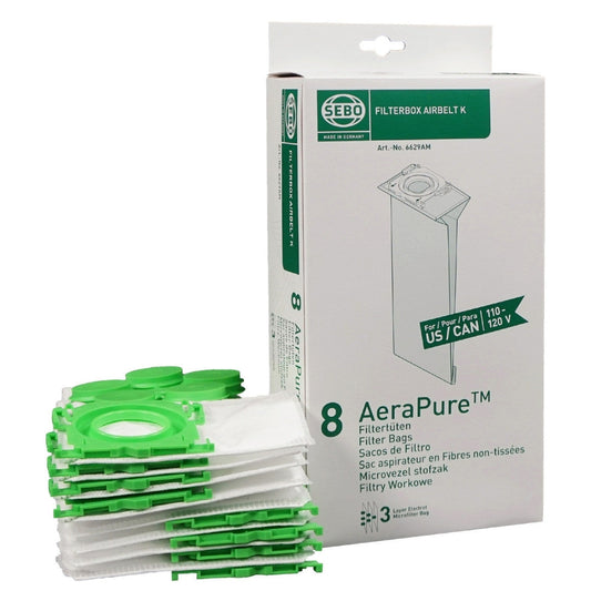 Genuine SEBO K2/K3 vacuum bags with 8 bags