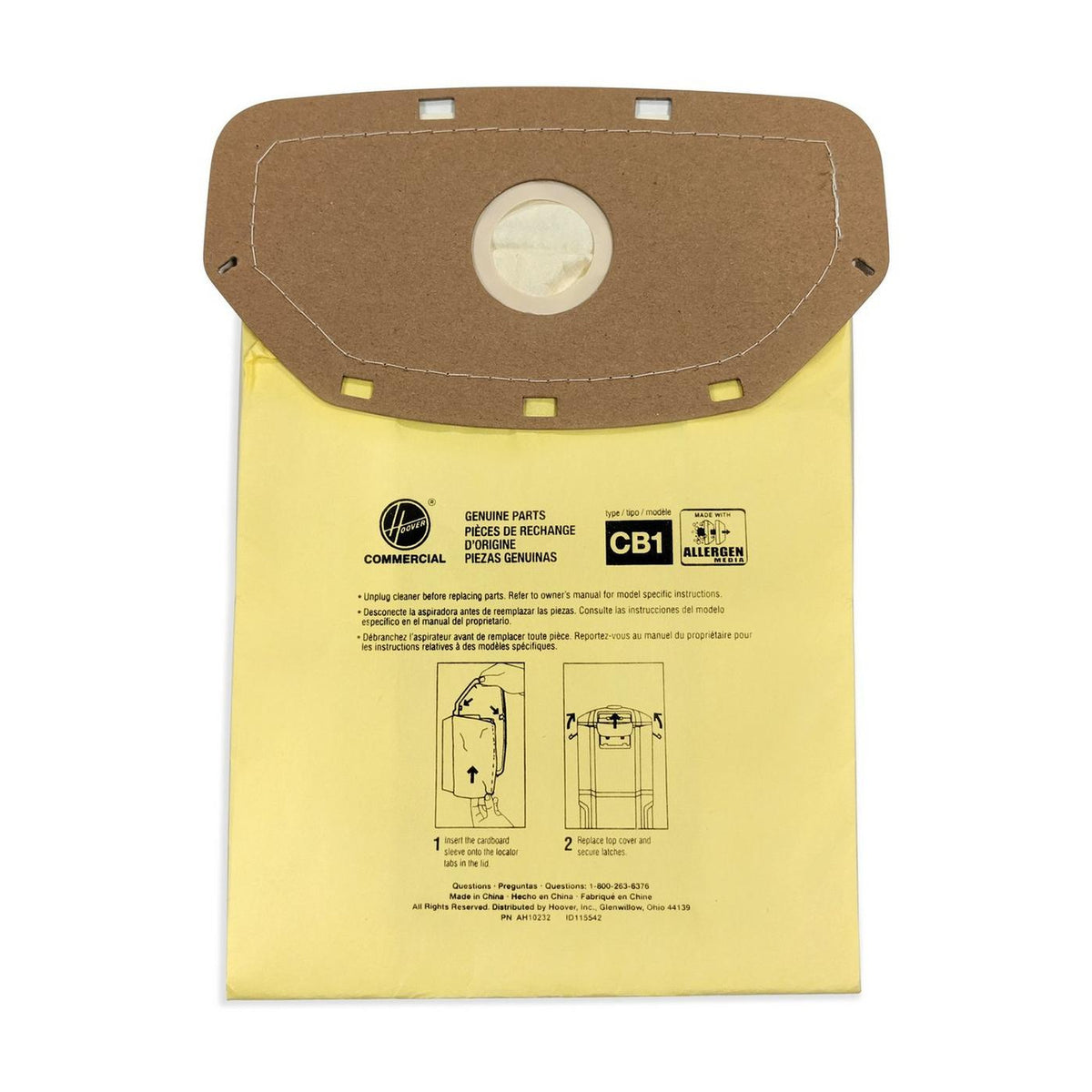 Hoover Sealed-Collar Allergen Vacuum Bags, 10-Pack (AH10232)