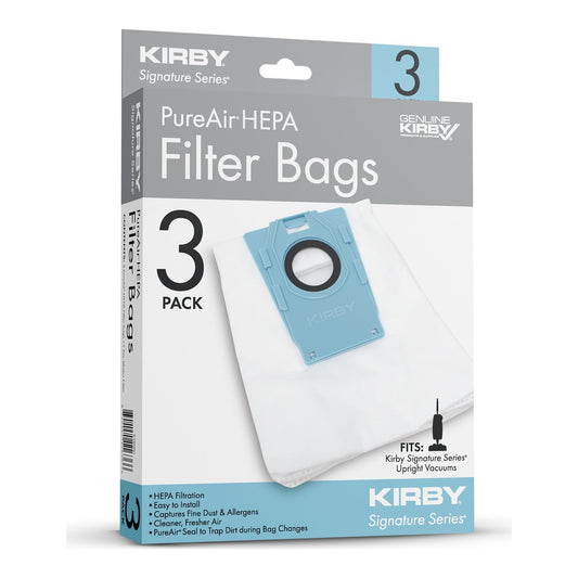 Kirby S10001 PureAir HEPA Upright Bags, 3 Pack + 1 Pre-Motor Filter