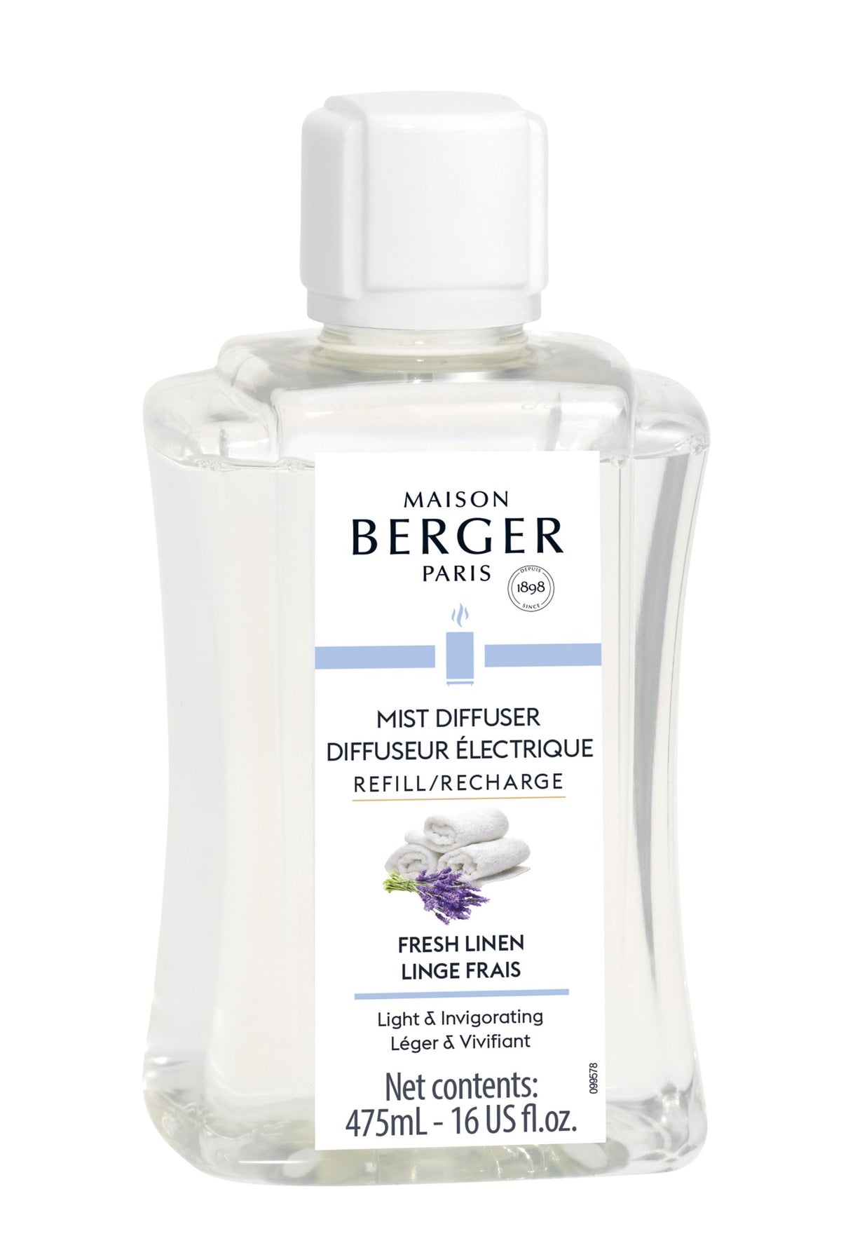 Maison Berger Fresh Linen Mist Diffuser Refill – 475 mL