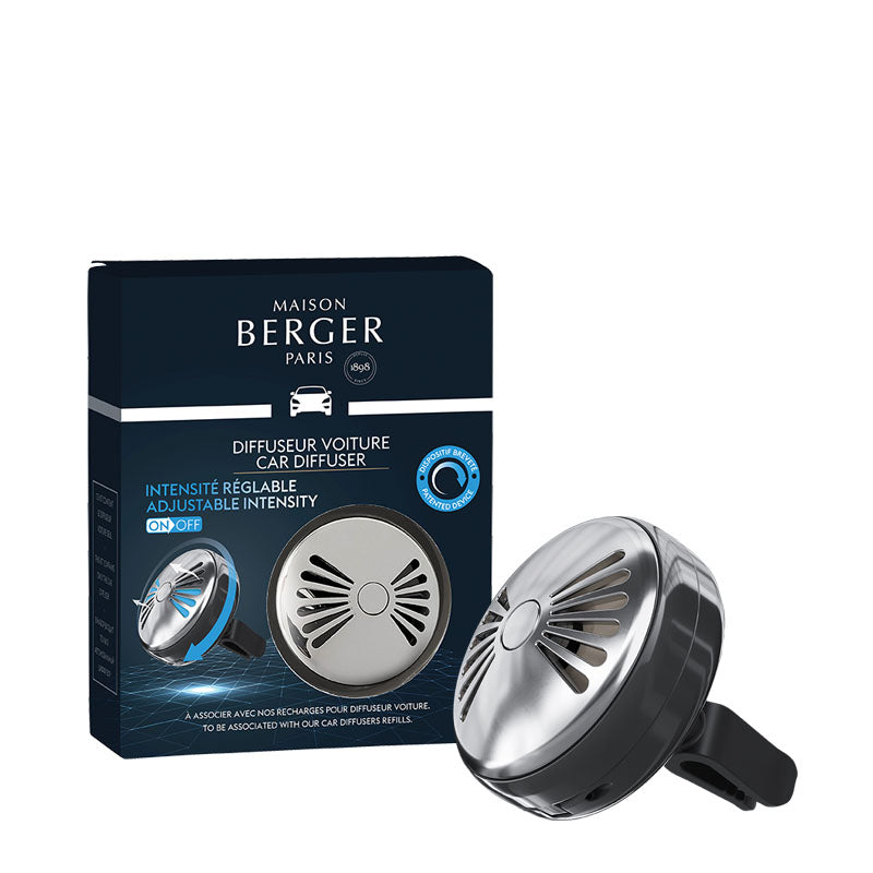 Maison Berger Flash On/Off Car Diffuser Clip – Gunmetal, No Fragrance