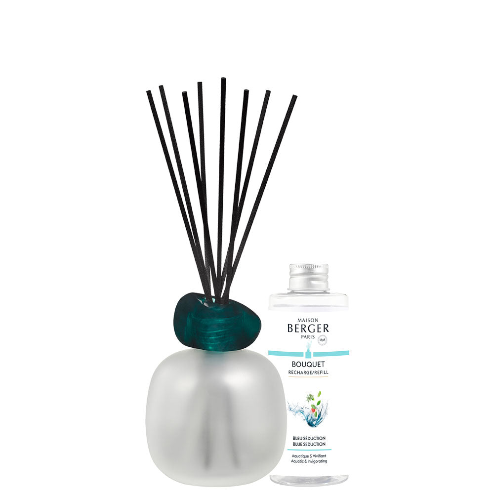 Maison Berger Mineral Frosted/Emerald Reed Diffuser Gift Set with Bleu Séduction