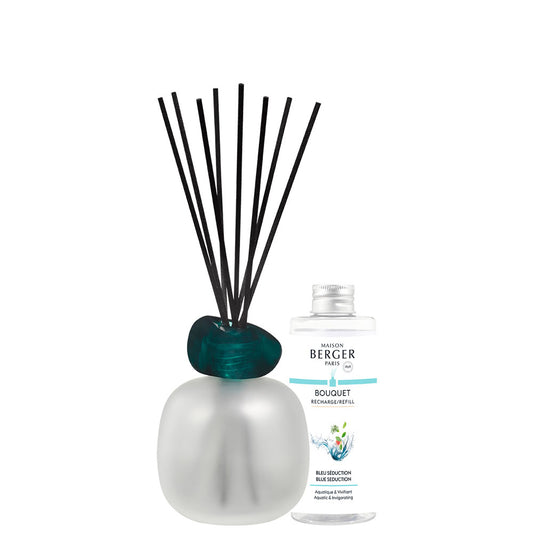 Maison Berger Mineral Frosted/Emerald Reed Diffuser Gift Set with Bleu Séduction