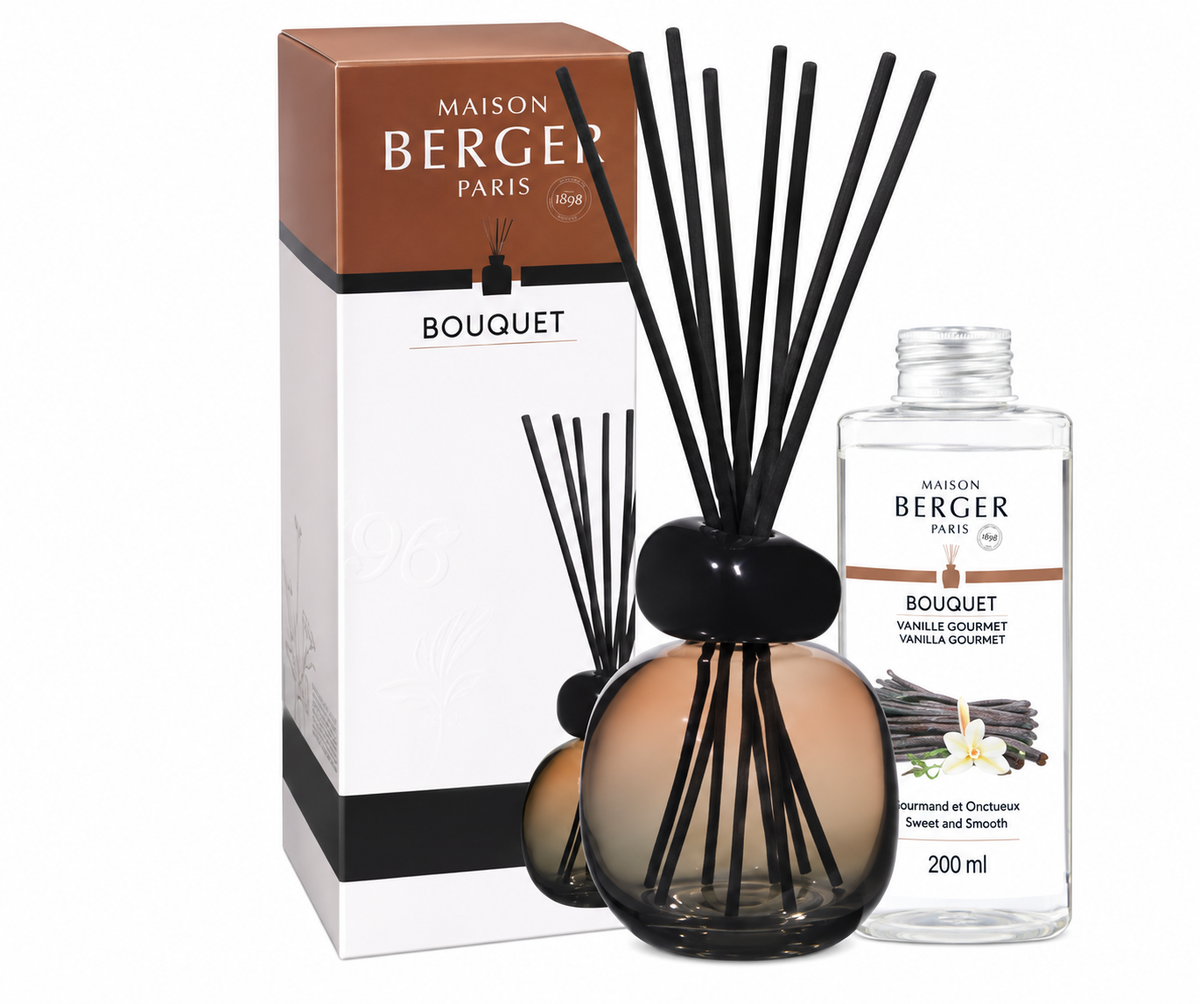 Maison Berger Mineral Sienna-Noire Ombré/Black Reed Diffuser Gift Set with Vanilla Magnificence