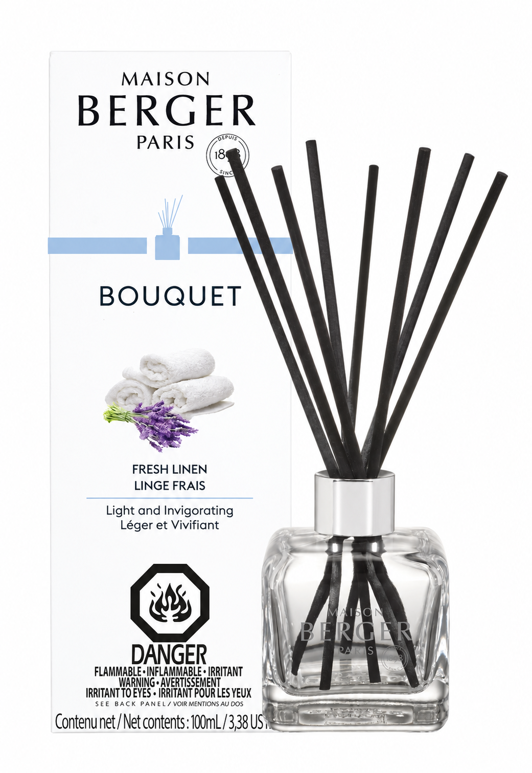 Maison Berger Fresh Linen Cube Reed Diffuser
