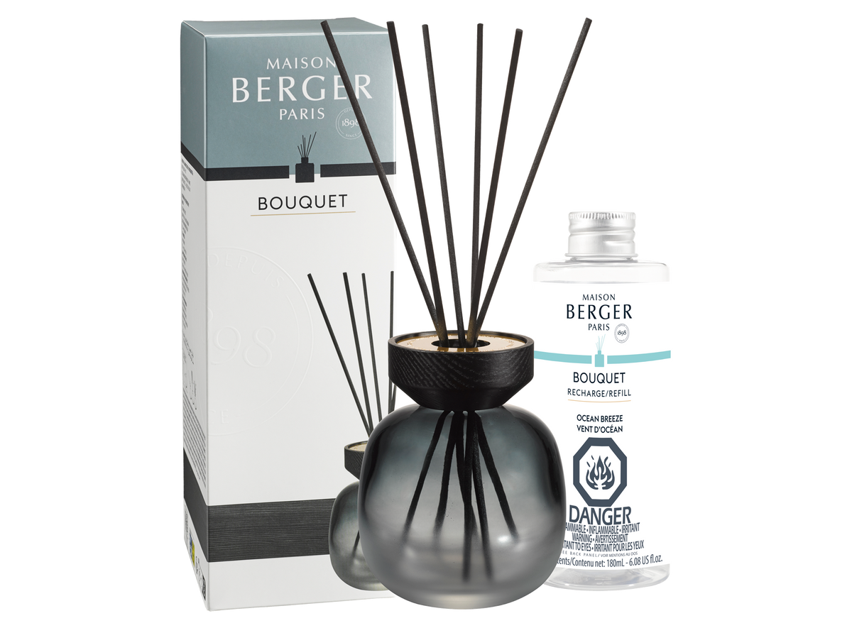 Maison Berger Wood Black/Frosted White Reed Diffuser with Ocean Breeze