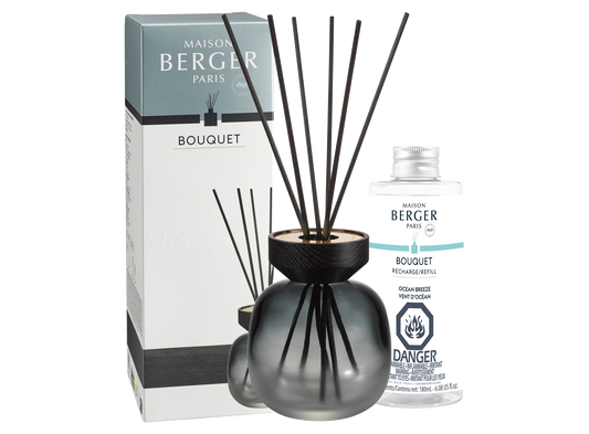 Maison Berger Wood Black/Frosted White Reed Diffuser with Ocean Breeze