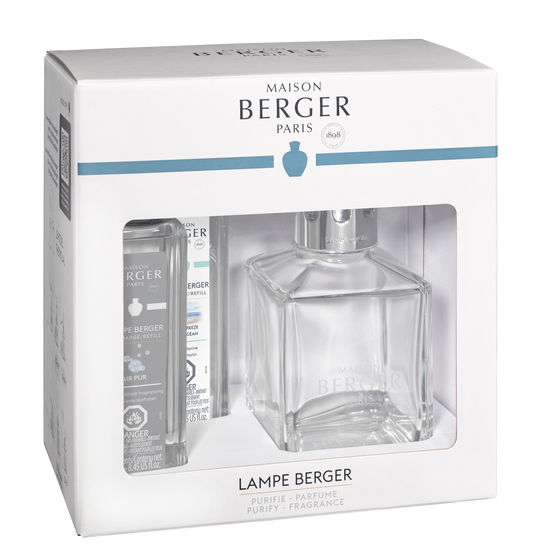 Maison Berger Essential Square Lamp Ritual Starter Kit with Air Pur So Neutral + Ocean Breeze (updated with logo)
