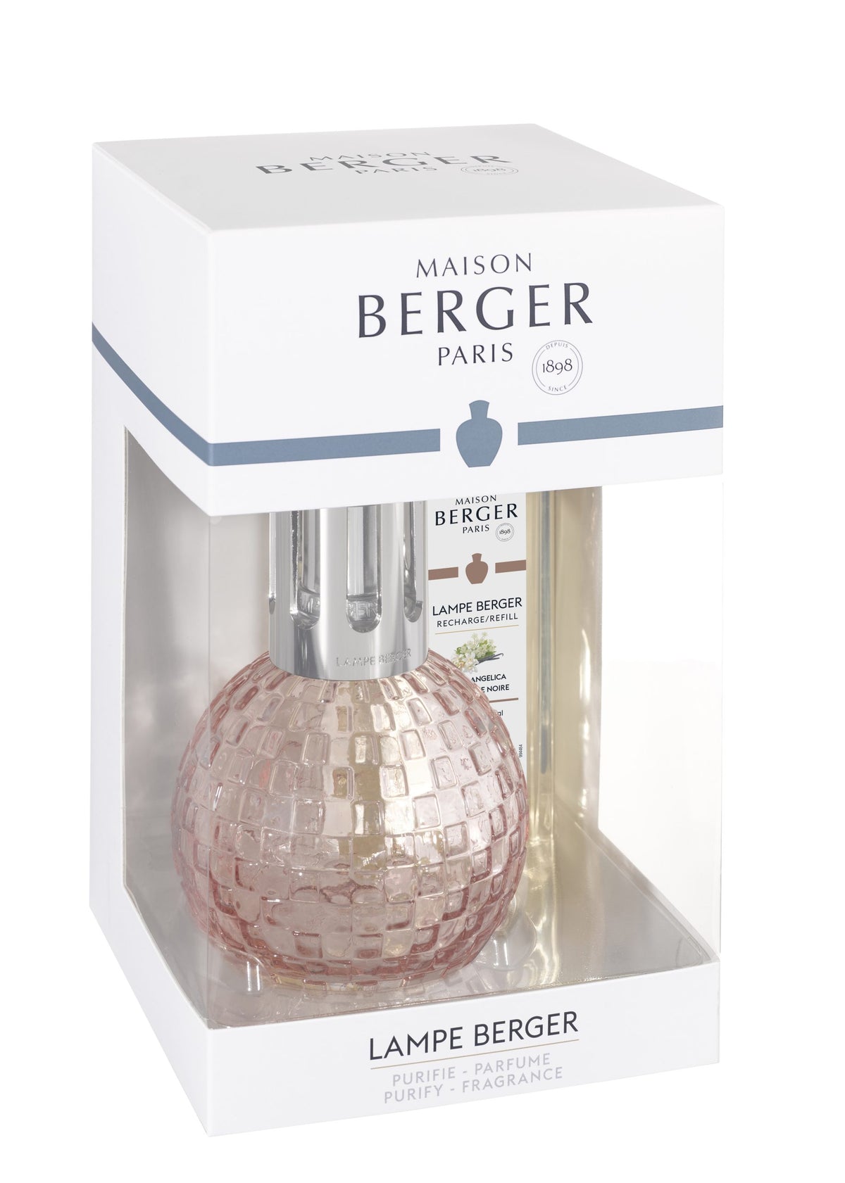 Maison Berger Disco Blush Fragrance Lamp Gift Set with Black Angelica
