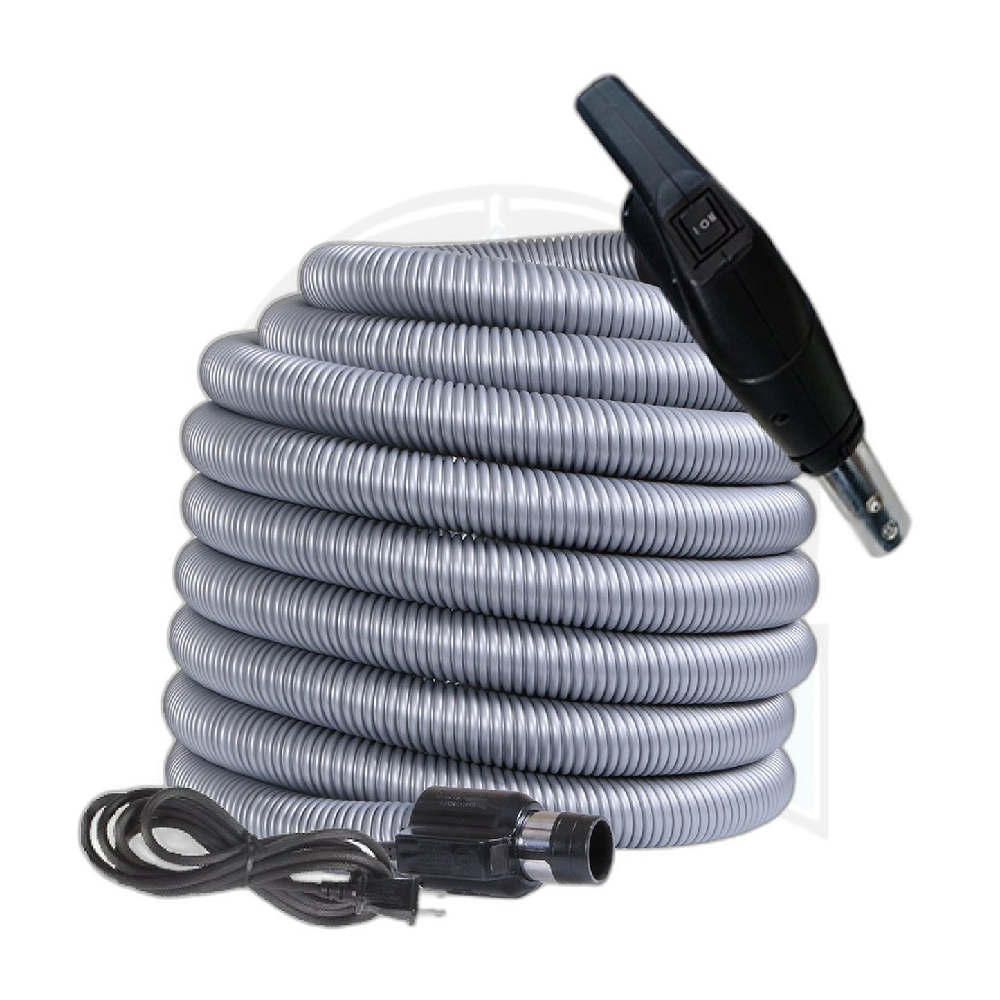 Nadair 35' Dual Volt Central Vac Hose, 1-3/8" Silver - Part #N35DVH