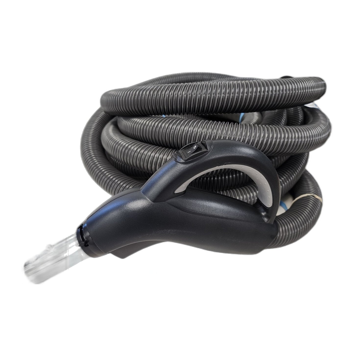 Progression Handle 35 ft Low Volt Button-Lock Central Vacuum Hose, Silver