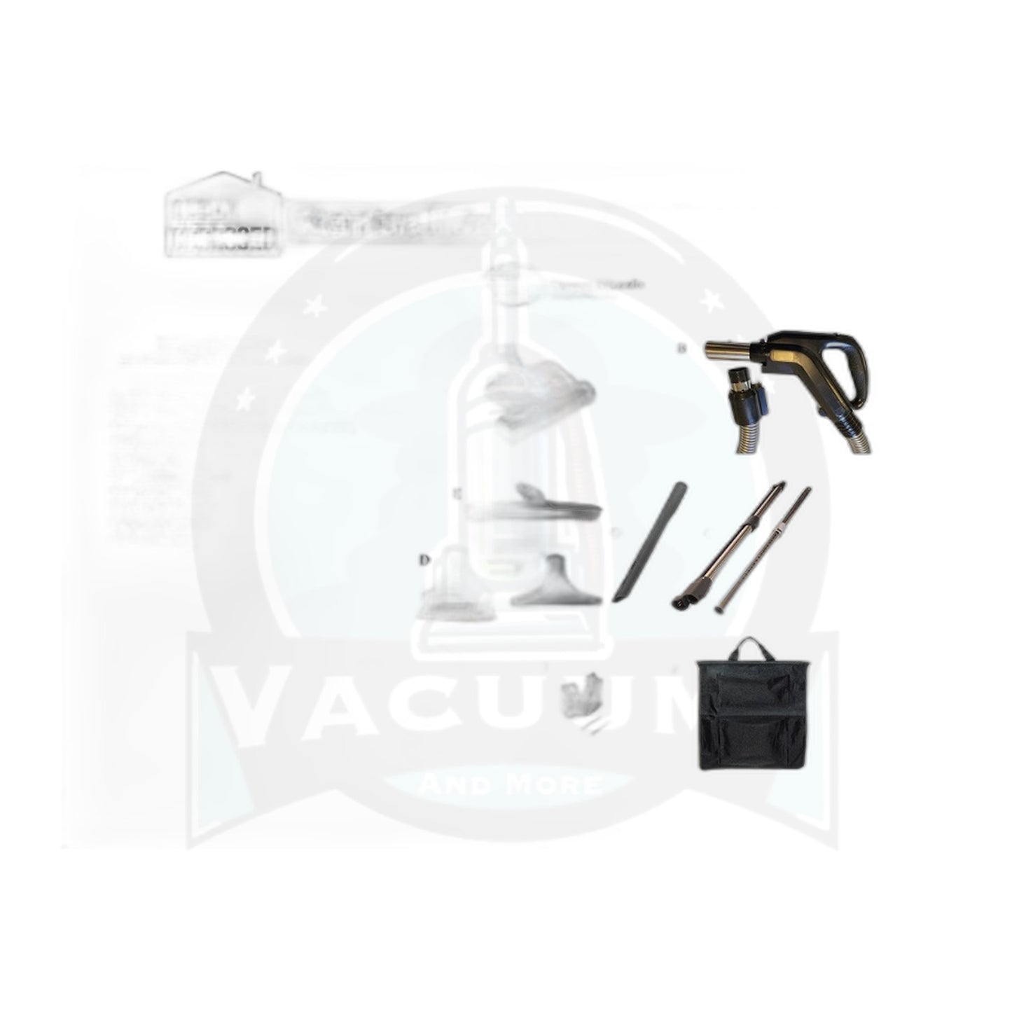 Clean Obsessed SEBO Central Vac Kit - 30' Direct-Connect Hose, 12" Black Powerhead