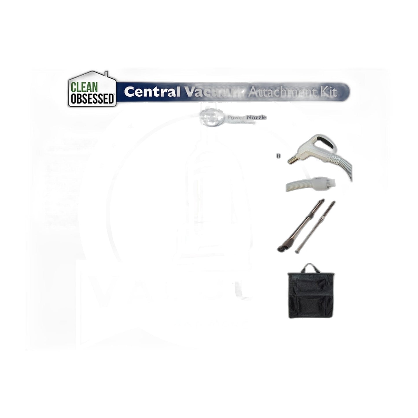 Clean Obsessed SEBO Central Vac Kit - 35' Direct-Connect Hose, 12" White Powerhead