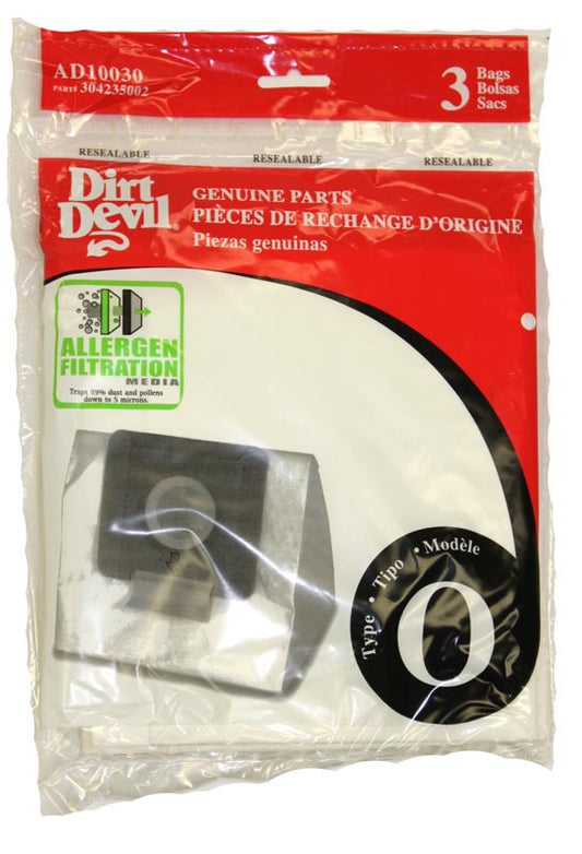 Dirt Devil AD10030 Type O Allergen Bags, 3 Pack