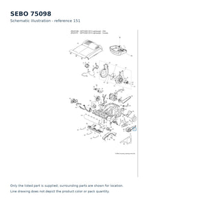 SEBO 75098 schematic illustration; reference 151; only the listed part supplied