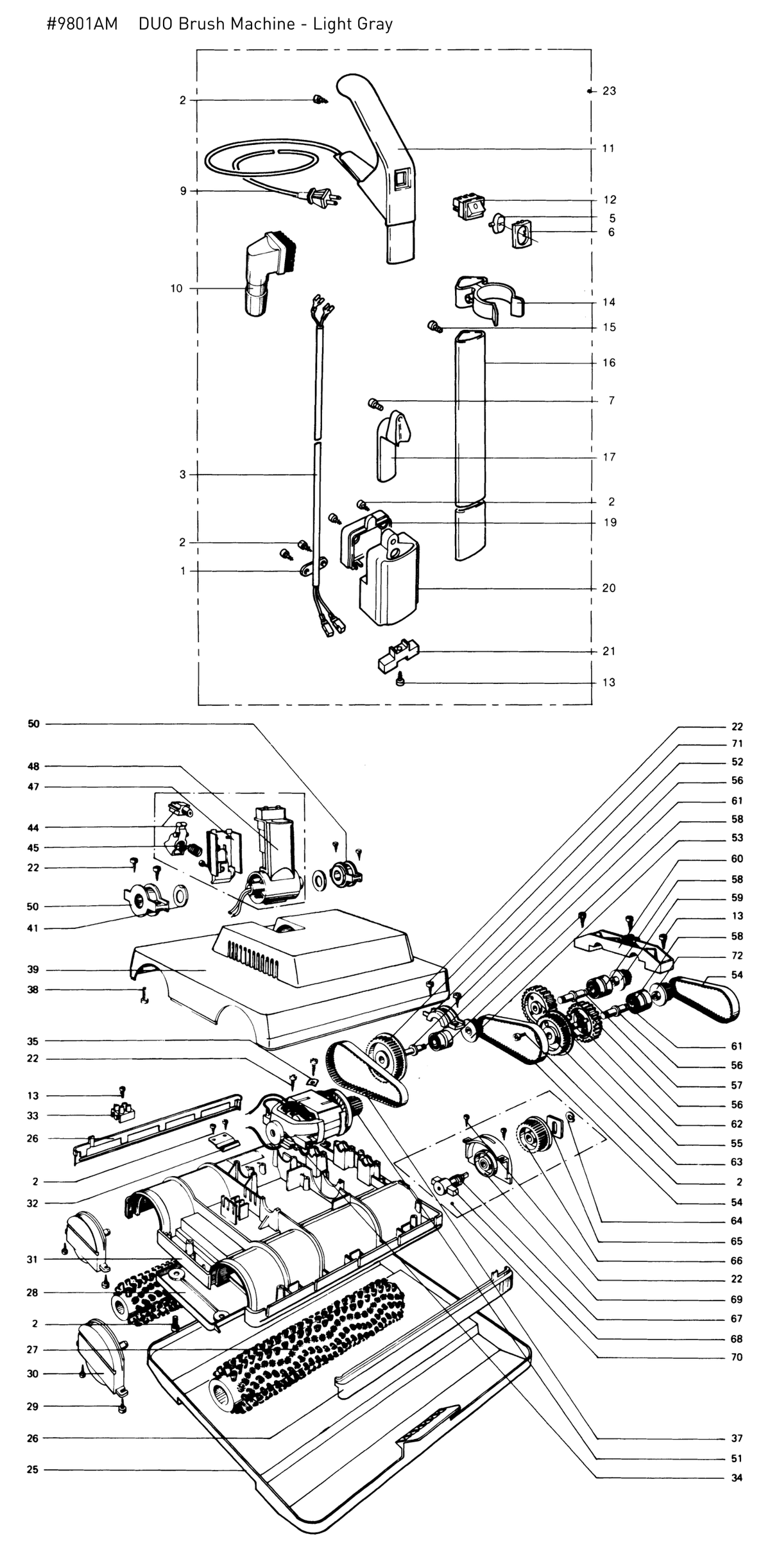 SEBO Duo exploded parts diagram