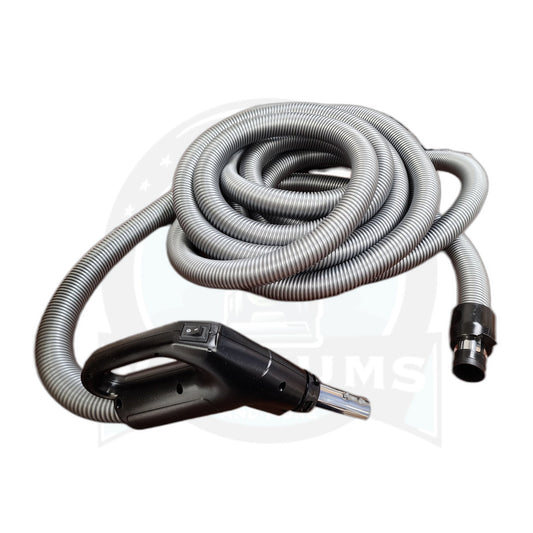 35 ft x 1-3/8 in Low-Voltage Crushproof Central Vacuum Hose, Silver