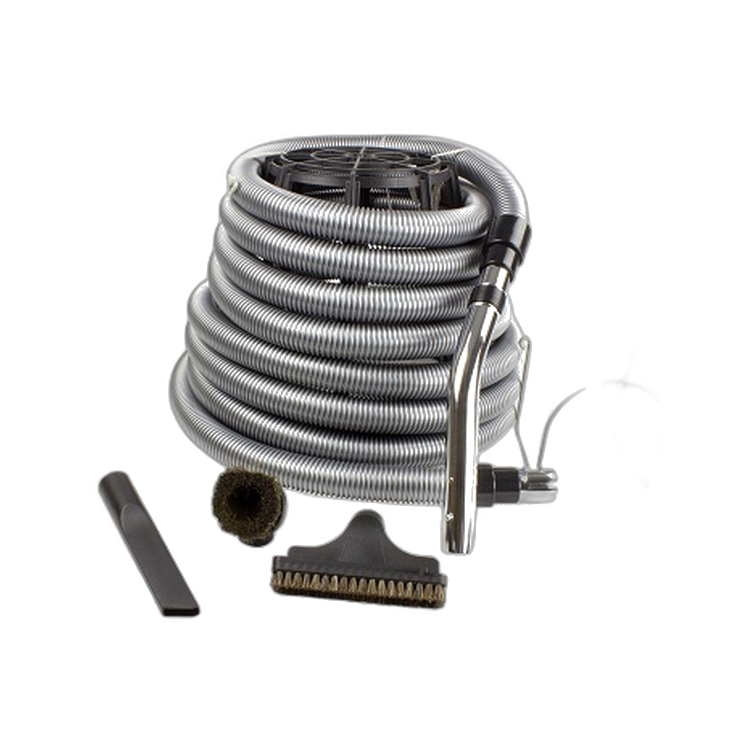35 ft Black Garage Vacuum Hose Kit with Tools & Hanger