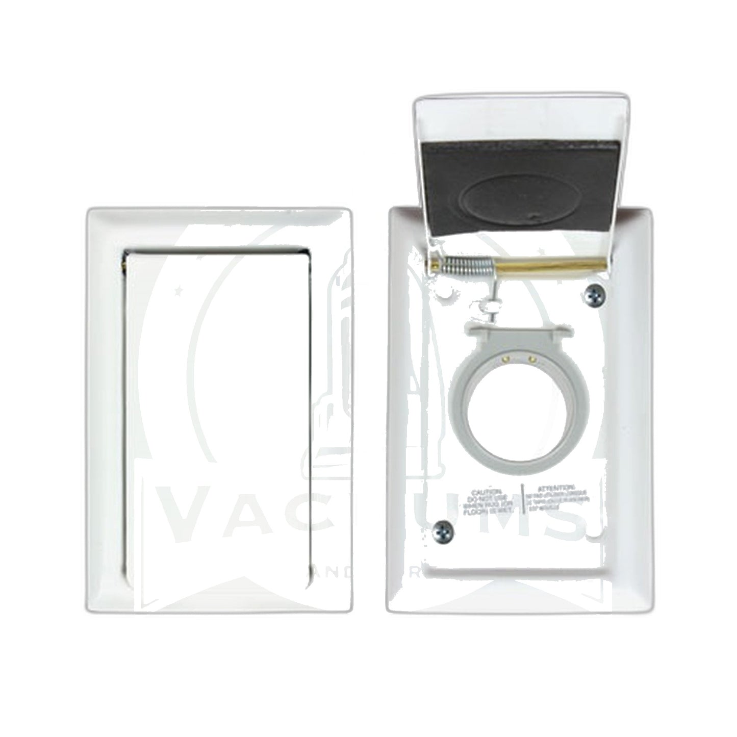 VacuMaid White Metal Standard Inlet Valve with Low-Voltage Pin Jacks
